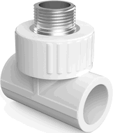 Mexen PPR T-Stück geschweißt für PPR Rohre 20 x 3/4 AG x 20 - W97333-2034M20-00