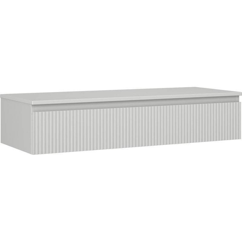 Mexen Rivel badkamerkast onder wastafel 120 cm met blad, 1 lade, gegroefd, mat grijs - 91A20-12023-1-BFC62
