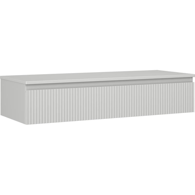 Mexen Rivel kopalniška omarica z umivalnikom 120 cm s pultom, 1 predal, rebrasta, siva mat - 91A20-12023-1-BFC62