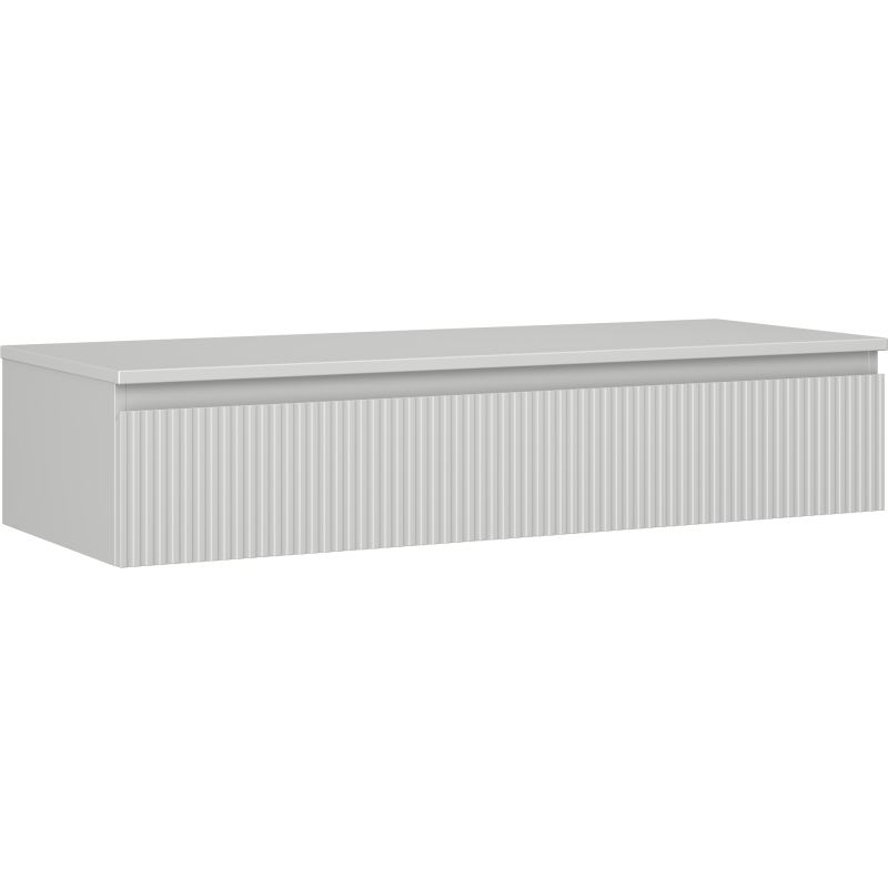 Mexen Rivel szafka łazienkowa podumywalkowa 120 cm z blatem, 1 szuflada, ryflowana , szara mat - 91A20-12023-1-BFC62
