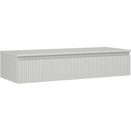 Mexen Rivel badrumsskåp under tvättställ 120 cm med bänk, 1 låda, ribbad, grå matt - 91A20-12023-1-BFC62