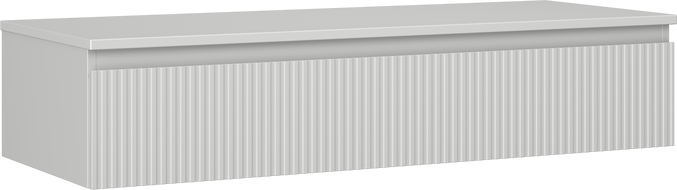 Mexen Rivel Buedzëmmer ënnerfach 120 cm mat Aarbechtsplack, 1 Schuif, riefeg, gro mat - 91A20-12023-1-BFC62