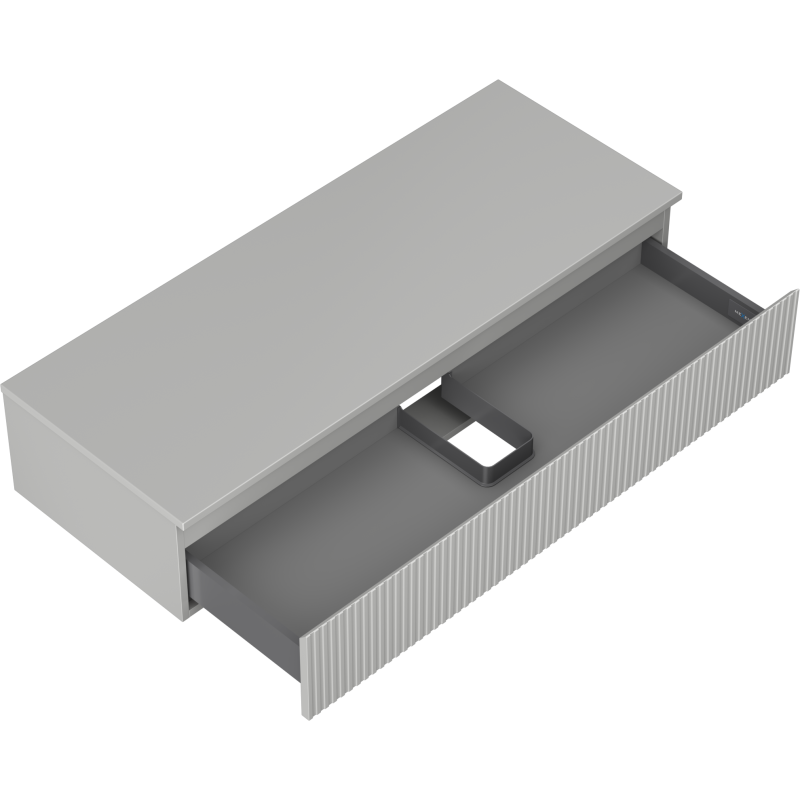 Mexen Rivel mobile da bagno sottolavabo 120 cm con piano, 1 cassetto, scanalato, grigio opaco - 91A20-12023-1-BFC62