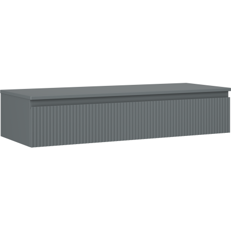 Mexen Rivel mueble de baño bajo lavabo de 120 cm con encimera, 1 cajón, ranurado, grafito mate - 91A20-12023-1-BFC66