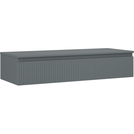 Mexen Rivel szafka łazienkowa podumywalkowa 120 cm z blatem, 1 szuflada, ryflowana , grafit mat - 91A20-12023-1-BFC66