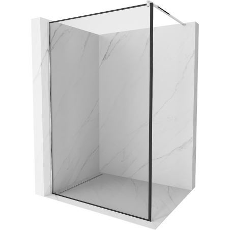 Mexen Kioto Walk-in Shower Wall 110 x 200 cm, Black Frame 8 mm, Chrome - 800-110-101-01-70