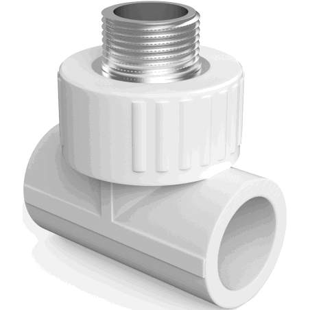 Mexen PPR geschweißtes T-Stück für PPR-Rohre 32 x 1/2 AG x 20 - W97333-3212M20-00