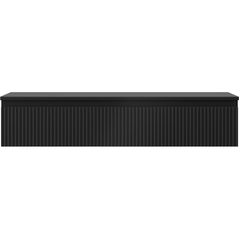 Mexen Rivel mobile da bagno sotto lavabo 120 cm con top, 1 cassetto, scanalato, nero opaco - 91A20-12023-1-BFC71