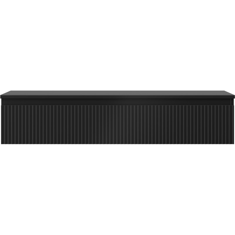 Mexen Rivel mueble de baño bajo lavabo 120 cm con encimera, 1 cajón, acanalado, negro mate - 91A20-12023-1-BFC71