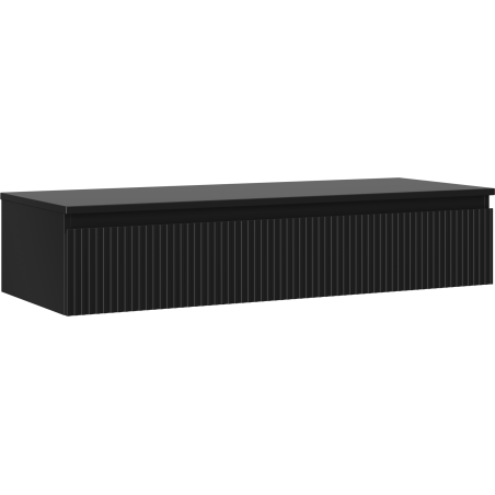 Mexen Rivel mobile da bagno sotto lavabo 120 cm con top, 1 cassetto, scanalato, nero opaco - 91A20-12023-1-BFC71
