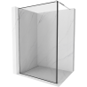 Mexen Kioto Duschwand Walk-in 130 x 200 cm, schwarzer Rahmen 8 mm, Chrom - 800-130-101-01-70