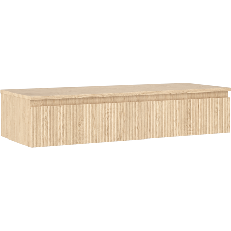 Mexen Rivel Badezimmerschrank für Waschtisch 120 cm mit Platte, 1 Schublade, geriffelt, Eiche - 91A20-12023-1-BFC81