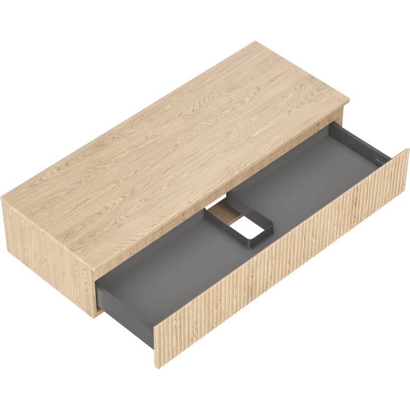 Mexen Rivel mobile bagno sottolavabo 120 cm con piano, 1 cassetto, scanalato, rovere - 91A20-12023-1-BFC81