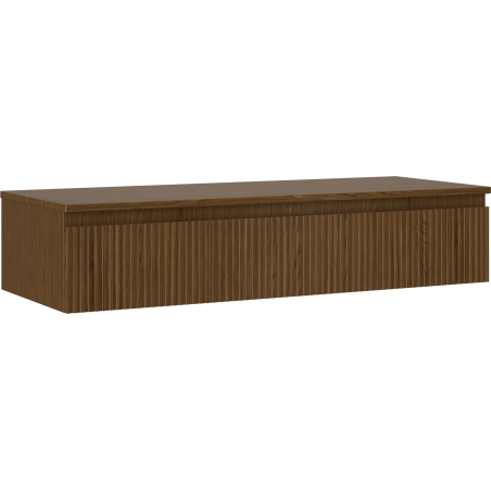 Mexen Rivel meuble de salle de bain sous-vasque 120 cm avec plateau, 1 tiroir, rainuré, noyer - 91A20-12023-1-BFC86