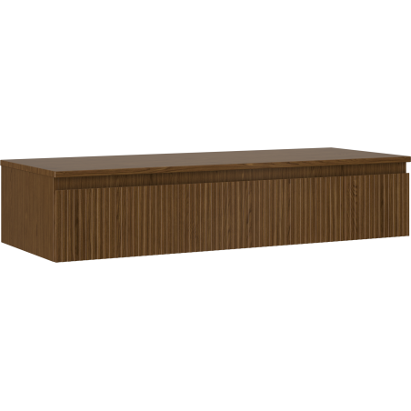 Mexen Rivel mobiletto da bagno sotto lavabo 120 cm con piano, 1 cassetto, scanalato, noce - 91A20-12023-1-BFC86