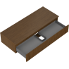 Mexen Rivel bathroom cabinet 120 cm with countertop, 1 drawer, fluted, walnut - 91A20-12023-1-BFC86
