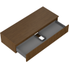 Mexen Rivel mobiletto da bagno sotto lavabo 120 cm con piano, 1 cassetto, scanalato, noce - 91A20-12023-1-BFC86