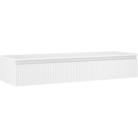 Mexen Rivel szafka łazienkowa podumywalkowa 140 cm z blatem, 1 szuflada, ryflowana , biała mat - 91A20-14023-1-BFC01