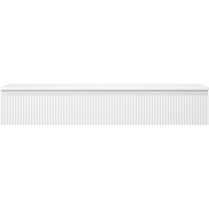 Mexen Rivel badkamerkast onder wastafel 140 cm met blad, 1 lade, geribbeld, wit mat - 91A20-14023-1-BFC01