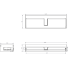 Mexen Rivel 140 cm Unterschrank mit Waschbecken, 1 Schublade, geriffelt, mattweiß - 91A20-14023-1-BFC01