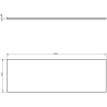 Mexen Rivel Badezimmer-Unterschrank 140 cm mit Arbeitsplatte, 1 Schublade, geriffelt, grau matt - 91A20-14023-1-BFC62