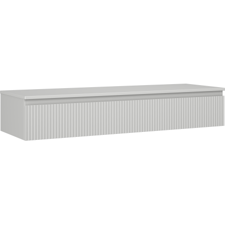 Mexen Rivel bathroom cabinet under sink 140 cm with countertop, 1 drawer, grooved, matte grey - 91A20-14023-1-BFC62