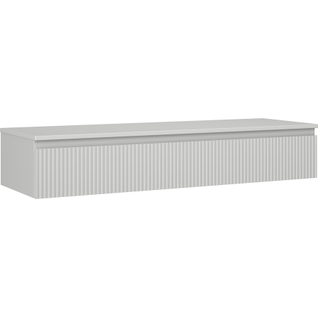 Mexen Rivel szafka łazienkowa podumywalkowa 140 cm z blatem, 1 szuflada, ryflowana , szara mat - 91A20-14023-1-BFC62