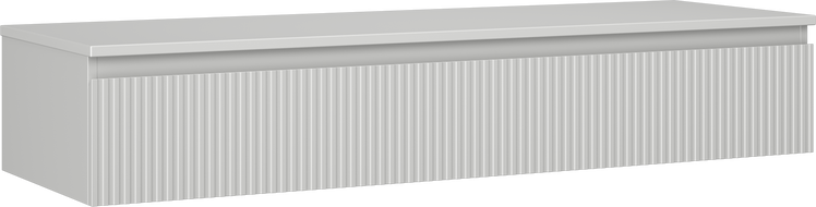 Mexen Rivel kylpyhuoneen allaskaappi 140 cm tasolla, 1 laatikko, uritettu, harmaa matta - 91A20-14023-1-BFC62