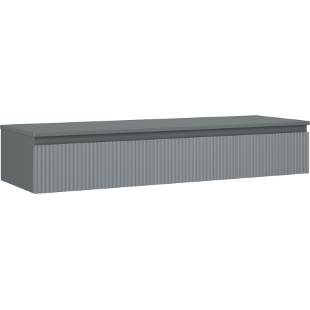 Mexen Rivel badkamerkast onder de wastafel 140 cm met blad, 1 lade, geribbeld, grafiet mat - 91A20-14023-1-BFC66