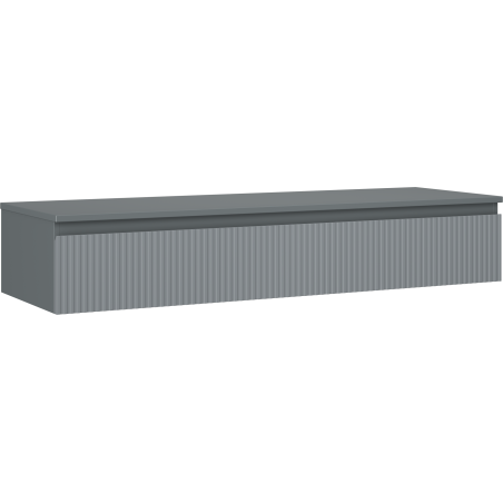 Mexen Rivel szafka łazienkowa podumywalkowa 140 cm z blatem, 1 szuflada, ryflowana , grafit mat - 91A20-14023-1-BFC66