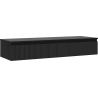 Mexen Rivel Badezimmerschrank 140 cm mit Waschplatz, 1 Schublade, geriffelt, schwarz matt - 91A20-14023-1-BFC71