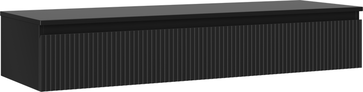 Mexen Rivel mobile bagno sottolavabo 140 cm con piano, 1 cassetto, scanalato, nero opaco - 91A20-14023-1-BFC71