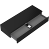 Mexen Rivel mueble de baño bajo lavabo de 140 cm con encimera, 1 cajón, estriado, negro mate - 91A20-14023-1-BFC71