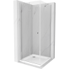 Mexen Lima folding shower cabin 70 x 70 cm, transparent, chrome + Flat shower tray - 856-070-070-01-00-4010
