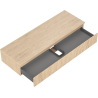 Mexen Rivel Badezimmerunterschrank 140 cm mit Arbeitsplatte, 1 Schublade, geriffelt, Eiche - 91A20-14023-1-BFC81