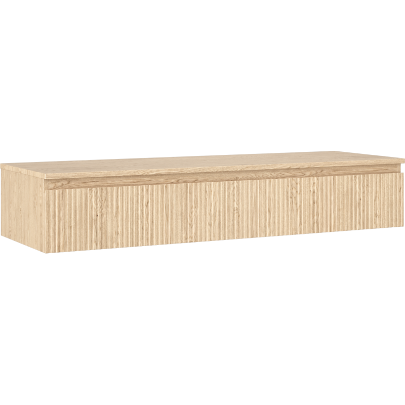 Mexen Rivel kopalnica pod umivalnikom 140 cm z delovno ploščo, 1 predal, rebrasta, hrast - 91A20-14023-1-BFC81