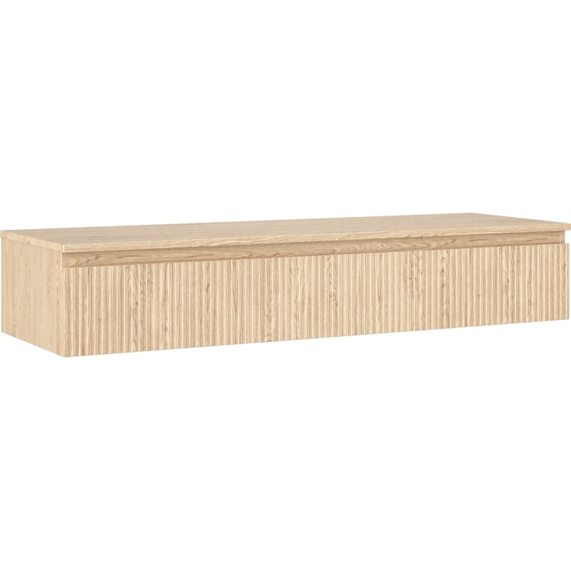 Mexen Rivel mobile bagno sotto lavabo 140 cm con piano, 1 cassetto, scanalato, rovere - 91A20-14023-1-BFC81