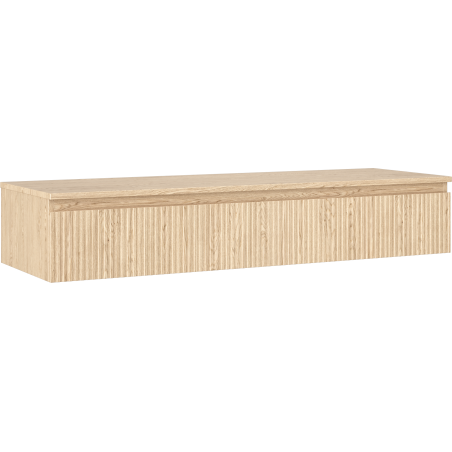 Mexen Rivel Badezimmerunterschrank 140 cm mit Arbeitsplatte, 1 Schublade, geriffelt, Eiche - 91A20-14023-1-BFC81