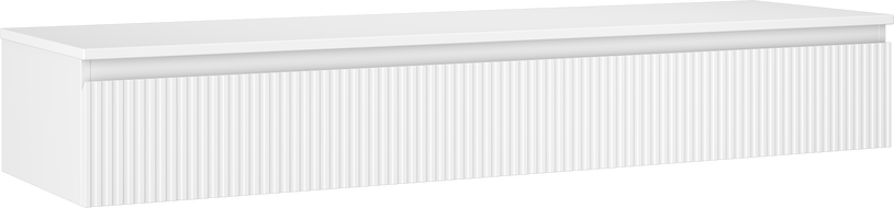 Mexen Rivel armário de casa de banho para lavatório 160 cm com tampo, 1 gaveta, canelado, branco mate - 91A20-16023-1-BFC01