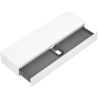 Mexen Rivel meuble de salle de bain sous-vasque 160 cm avec plateau, 1 tiroir, rainuré, blanc mat - 91A20-16023-1-BFC01