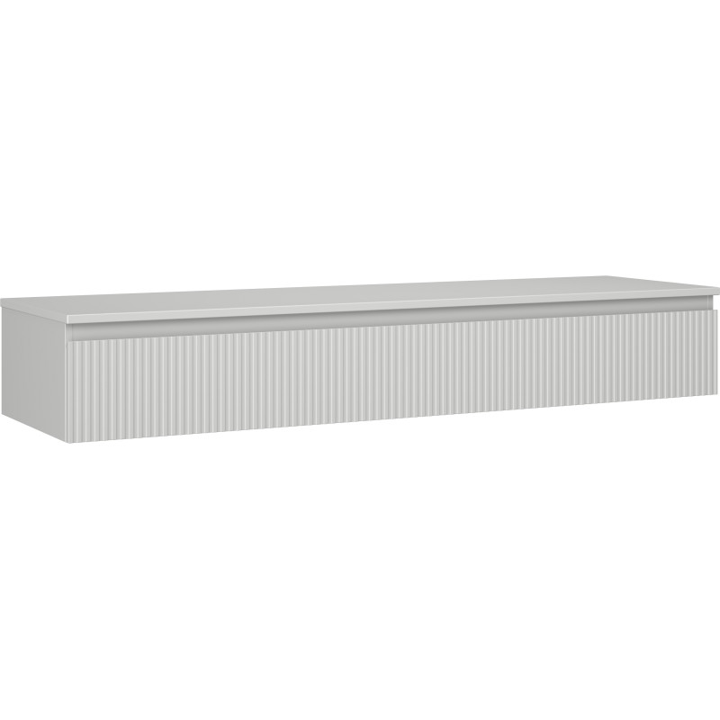 Mexen Rivel armario de baño bajo lavabo de 160 cm con encimera, 1 cajón, ranurado, gris mate - 91A20-16023-1-BFC62