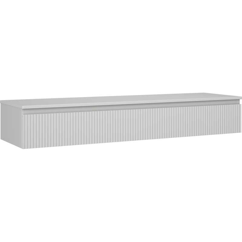 Mexen Rivel Badezimmerschrank für Waschbecken 160 cm mit Platte, 1 Schublade, geriffelt, grau matt - 91A20-16023-1-BFC62
