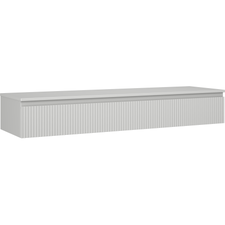 Mexen Rivel Badezimmerschrank für Waschbecken 160 cm mit Platte, 1 Schublade, geriffelt, grau matt - 91A20-16023-1-BFC62