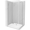 Mexen Lima kabina prysznicowa składana 80 x 70 cm, transparent, chrom + brodzik Flat - 856-080-070-01-00-4010