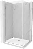 Mexen Lima folding shower enclosure 80 x 70 cm, transparent, chrome + Flat tray - 856-080-070-01-00-4010