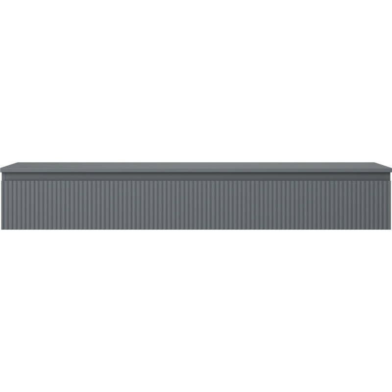Mexen Rivel badkamerkast voor wastafel 160 cm met blad, 1 lade, geprofileerd, grafiet mat - 91A20-16023-1-BFC66