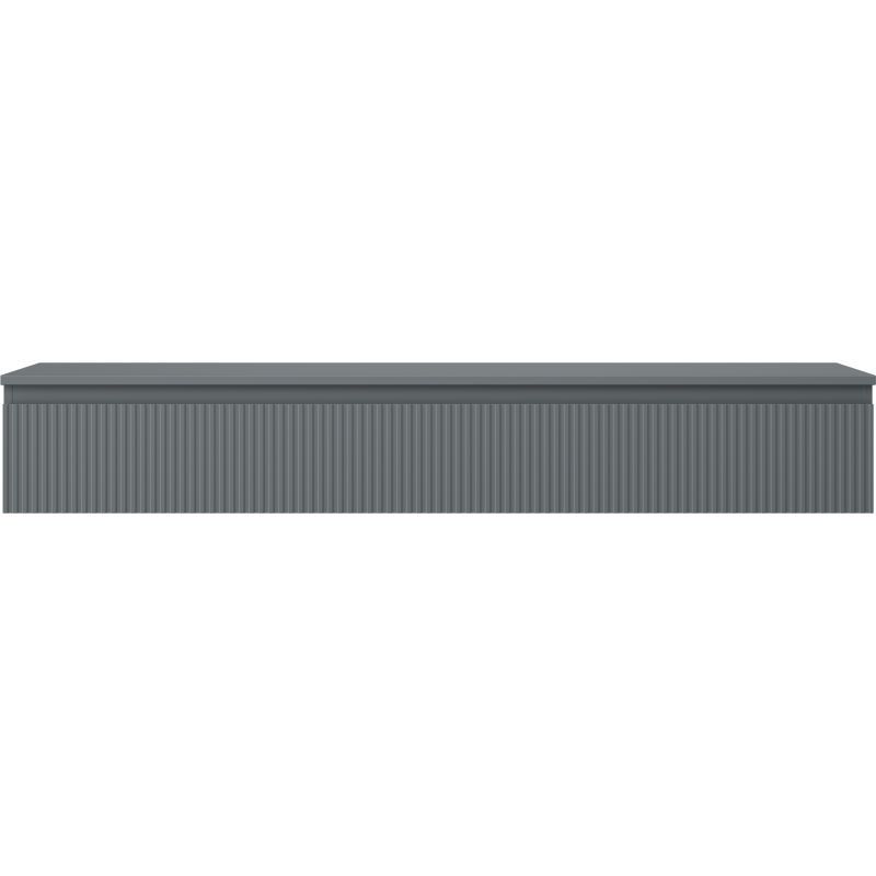 Mexen Rivel gabinete de baño para lavabo 160 cm con encimera, 1 cajón, ranurado, grafito mate - 91A20-16023-1-BFC66