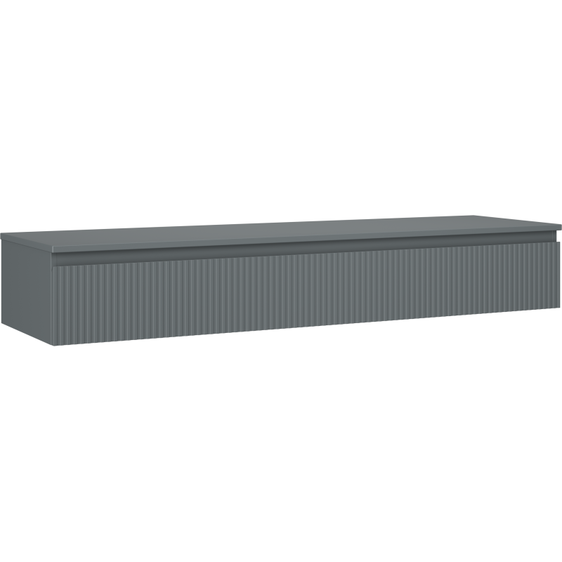 Mexen Rivel Badezimmerschrank 160 cm mit Arbeitsplatte, 1 Schublade, geriffelt, Graphit matt - 91A20-16023-1-BFC66