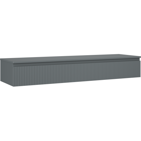 Mexen Rivel Badezimmerschrank 160 cm mit Arbeitsplatte, 1 Schublade, geriffelt, Graphit matt - 91A20-16023-1-BFC66