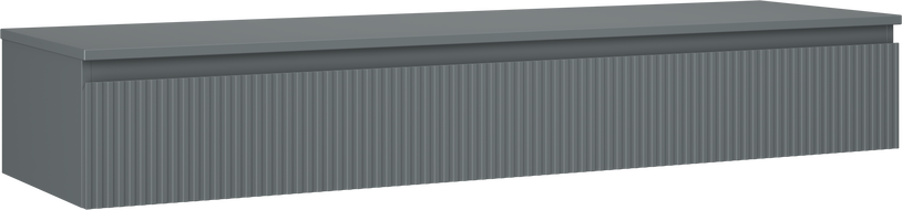 Mexen Rivel bathroom cabinet 160 cm with countertop, 1 drawer, fluted, matte graphite - 91A20-16023-1-BFC66